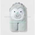 Toalla de baño con capucha del bebé / recién nacido / infantil - erizo gris claro, hecho del algodón suave y absorbente 100% Terry